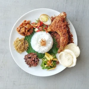MIXED RICE WITH ASSORTED SIDES (Nasi Rames Komplit)